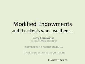 Why Modified Endowments - Allegis Advisors Group