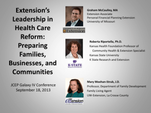 Extension's Leadership in Health Care Reform