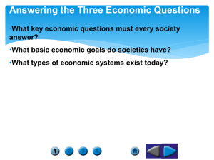 Answering the Three Economic Questions