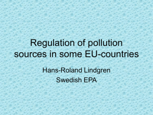 Regulation of pollution sources in some EU