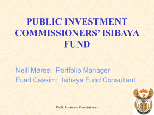 public investment commissioners' isibaya fund