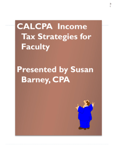 Income Tax Strategies for Faculty