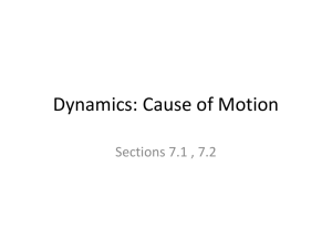 Dynamics: Cause of Motion
