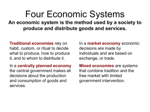 Four Economic Systems - Goshen Central School District