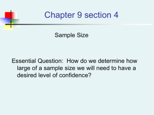 Determining Sample Size For the Proportion