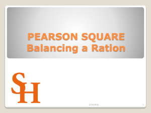 PEARSON SQUARE Balancing a Ration