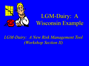 A Wisconsin Example - Understanding Dairy Markets