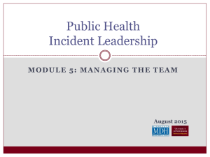 Module 5: Managing the Team - Minnesota Department of Health