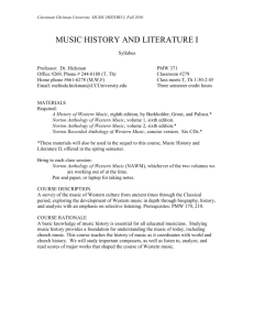 music history and literature i - Cincinnati Christian University