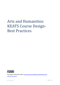 KEATS Best Practice – Arts and Humanities