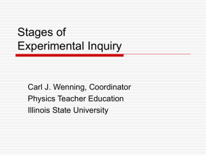 Stages of Inquiry with Associated Intellectual Processes