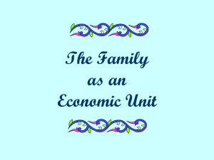 III. The Family as an Economic Unit.