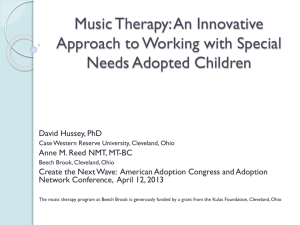 Music Therapy: An Innovative Approach to Working with Special