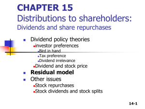 CHAPTER 14 Distributions to shareholders: Dividends and share
