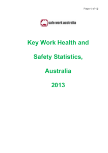 Key Work Health and Safety Statistics Booklet Australia 2013