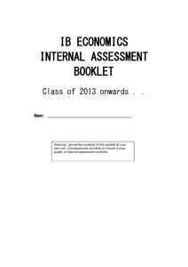 IA booklet 2013 - IB Economics Unit 1