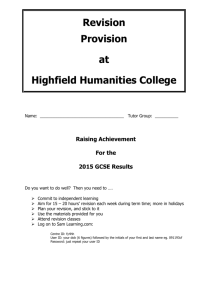 Revision - Highfield Humanities College