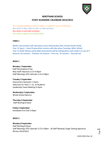 wrotham school staff academic calendar 2014/2015
