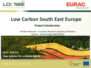 LocSEE presentation Vettorato - Low Carbon for South East Europe