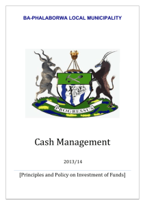 Cash Management Policy 2013/14 - Ba