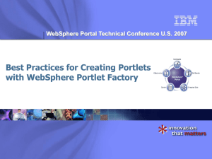 Best Practices for Creating Portlets with WebSphere