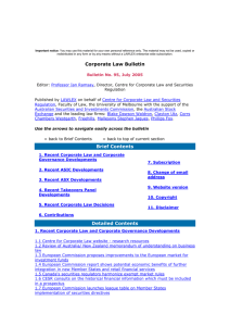 Corporate Law Bulletin 95 - July 2005