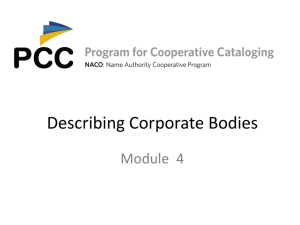 Describing Corporate Bodies