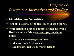 Chapter 14 Investment Alternatives and Trading