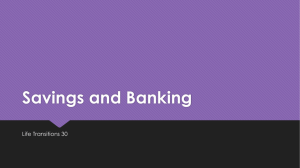 Savings and Banking