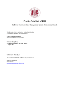 Practice Note No.3 of 2014 RedCrest Electronic Case Management