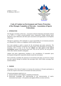 Code of Conduct on Environment and Nature Protection of the