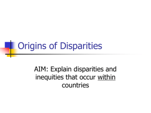 Origins of Disparities