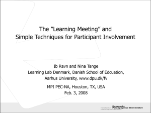 The Learning Meeting