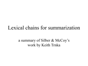 Lexical chains for summarization