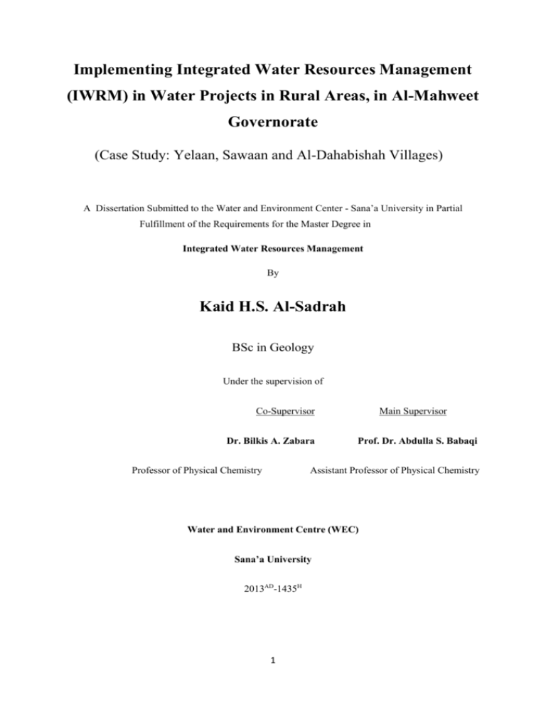 thesis on integrated water resources management