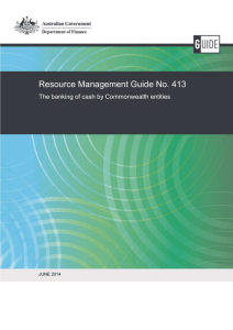 RMG-413 The banking of cash by Commonwealth entities