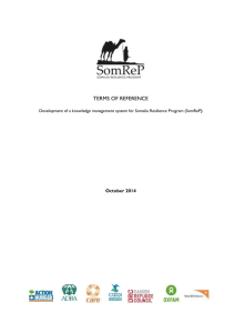 TERMS OF REFERENCE Development of a knowledge