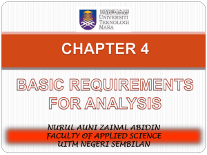 Basic Requirement for Analysis