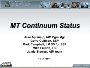 MT Continuum Update