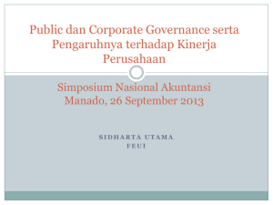 Key Issues and Challenges for Corporate Governance