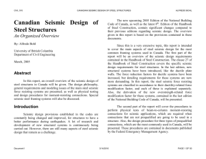 Canadian seismic design of steel structures