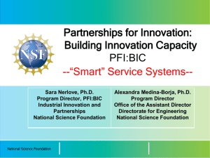 Building Innovation Capacity PFI:BIC -