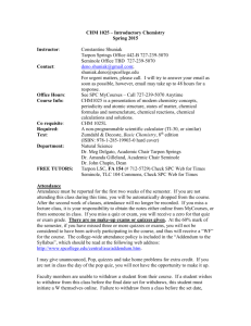 CHM 1025 – Introductory Chemistry Spring 2015 Instructor