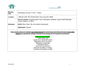 Weekly Sector Meeting for NOD