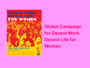 Global Campaign for Decent Work decent Life for Women