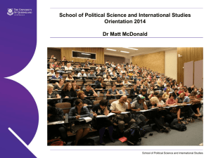 POLSIS Orientation Lecture - School of Political Science and