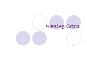 Naming Esters - pesteresters