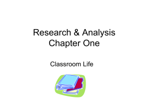 Research & Analysis Chapter One