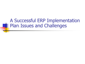 A Successful ERP Implementation Plan: Issues and Challenges