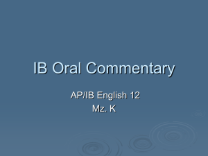 IB Oral Commentary